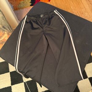 Black Capris with White and pink Side Stripes